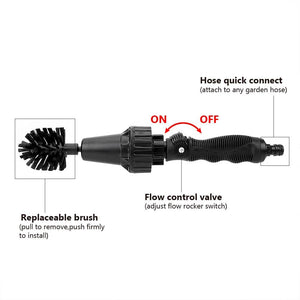 HydroSpin™ – Water-Powered Rotary Cleaning Brush with Spray Function